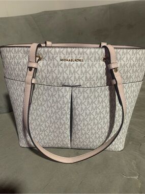 Michael Kors Light Pink MK Logo Tote with Gold Hardware